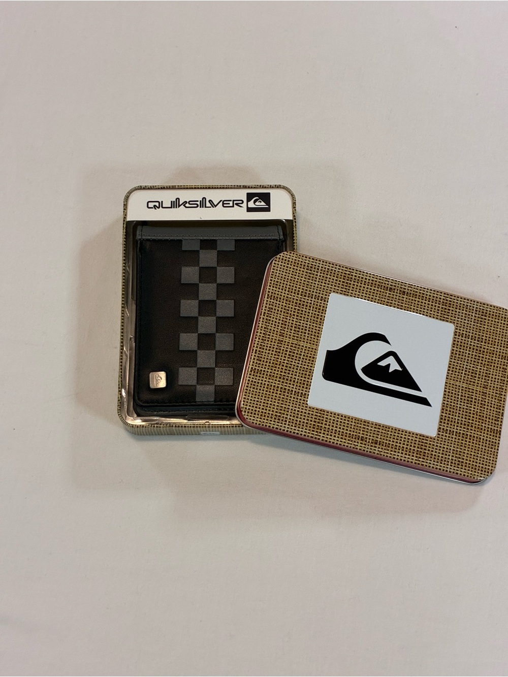 Quiksilver Black Checkered Bi-Fold Card Wallet